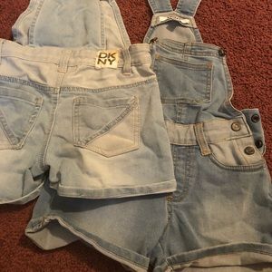 Girls overalls shorts x 2
